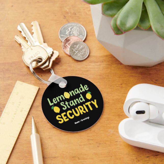 Lemonade Stand Security Funny Summer Citrus CEO  Key Ring (Desk)