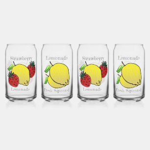 Lemonade & Strawberry Lemonade Personalised Can Glass