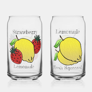 Lemonade & Strawberry Lemonade Personalised Can Glass