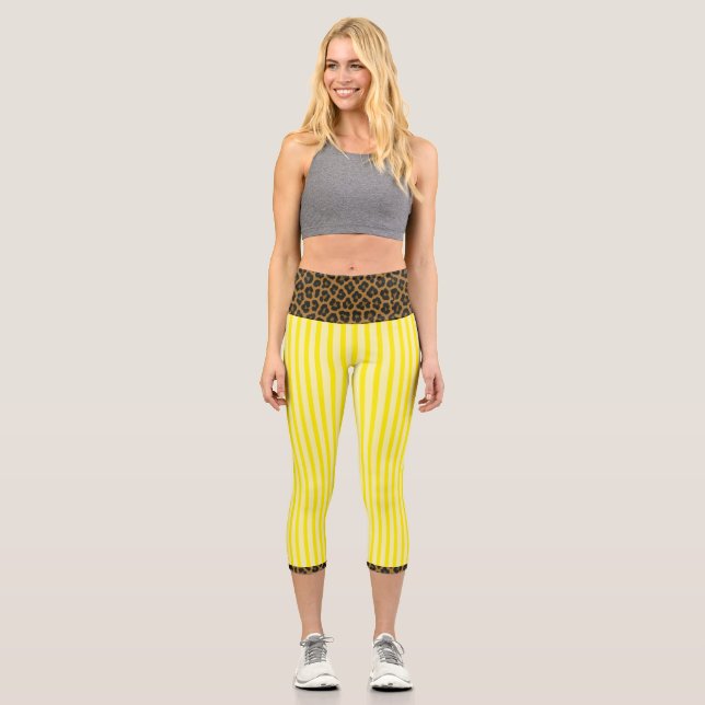 "LEMONADE WILDCAT" - HIGH-WAISTED CAPRI PANTS (Front)