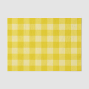 Lemonade Yellow Bright Tartan Plaid Pattern Print Tissue Paper