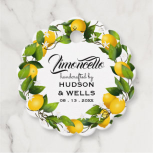 Lemoncello Lemon Wreath Fruit Wedding Favour Tags