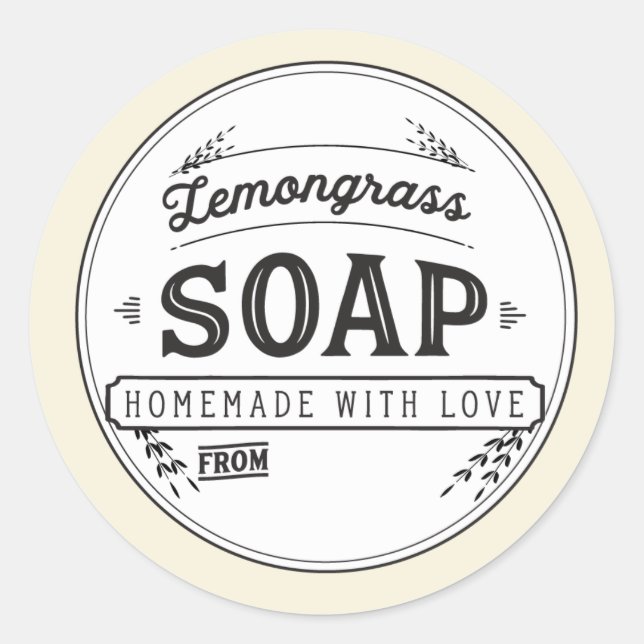 Lemongrass Soap Label Sticker Labels (Front)