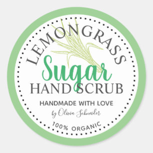 Lemongrass Sugar Scrub Custom Classic Round Sticker