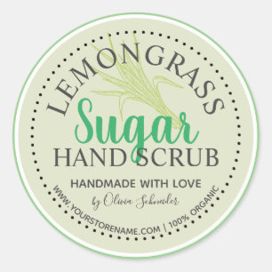 Lemongrass Sugar Scrub Custom Website Classic Round Sticker