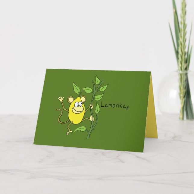 Lemonkey Lemon Monkey Greeting Card (Front)