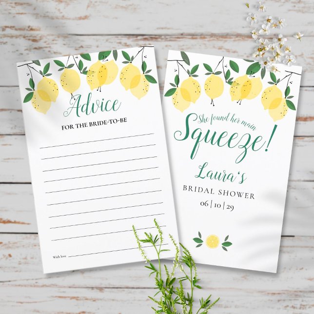 Lemons Advice For The Bride Bridal Shower Card (Creator Uploaded)