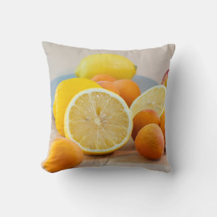 Lemons And Apricots Food Photography Still Life Cushion