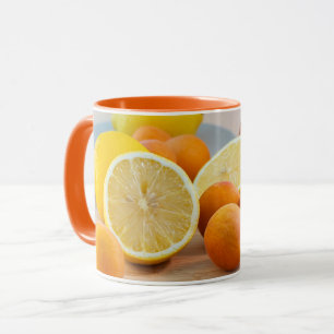 Lemons And Apricots Food Photography Still Life Mug