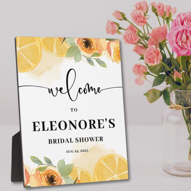Lemons and Flowers Bridal Shower Welcome  Plaque (Creator Uploaded)