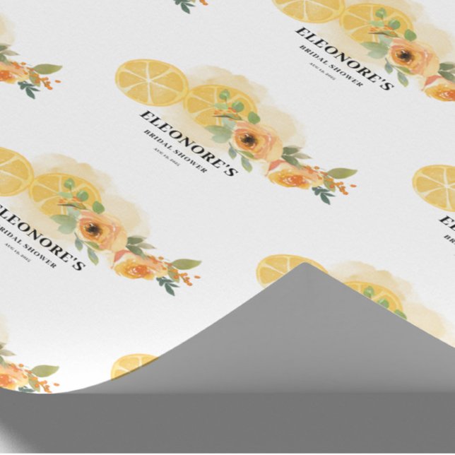 Lemons and Flowers Bridal Shower  Wrapping Paper (Creator Uploaded)