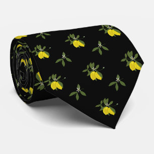 Lemons and flowers tie