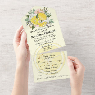 Lemons and Flowers Version 2 All In One Invitation
