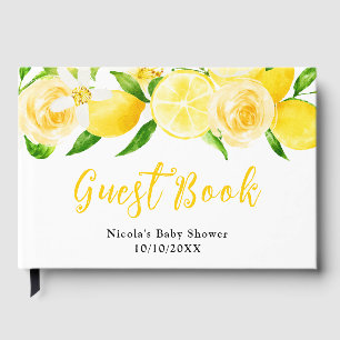 Lemons and Foliage Baby Shower Guest Book