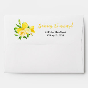 Lemons and Foliage Bridal Shower Envelope