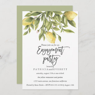 Lemons and Foliage Wedding Engagement Party v3 Invitation