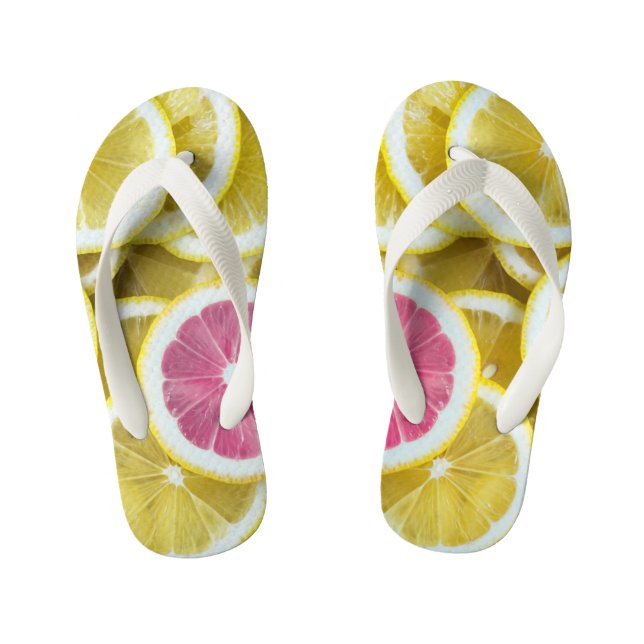 Lemons and Grapefruit Kid's Thongs (Footbed)
