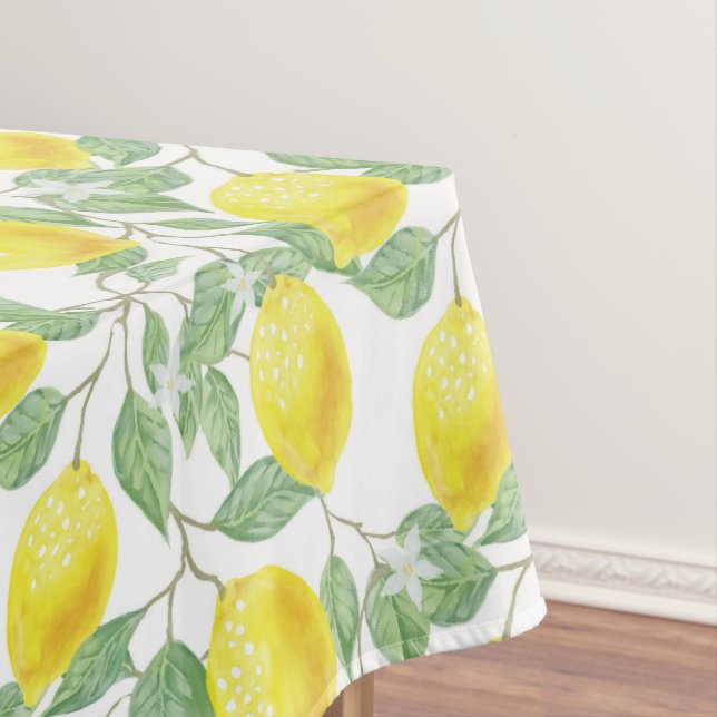 Lemons And Green Leaves Tablecloth (In Situ)