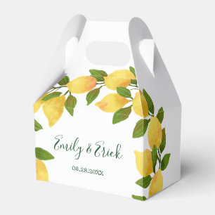 Lemons and Greenery Wreath Wedding Favour Box