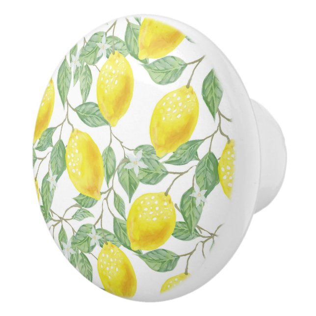 Lemons and Leaves Ceramic Knob (Right)