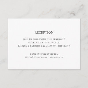Lemons and leaves classic  WEDDING RECEPTION Enclosure Card