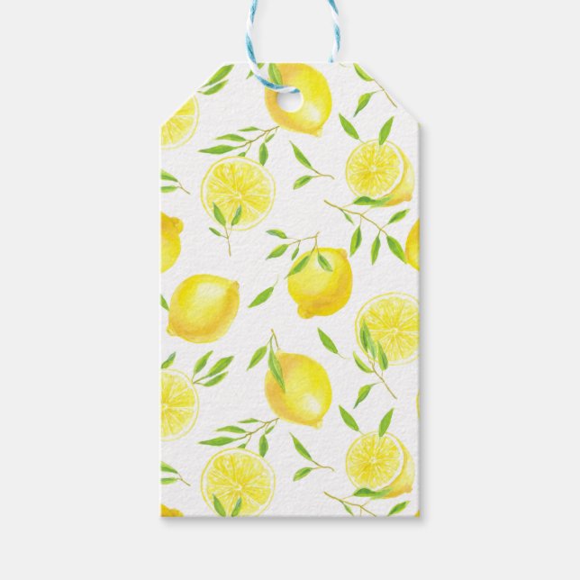 Lemons and leaves gift tags (Front)