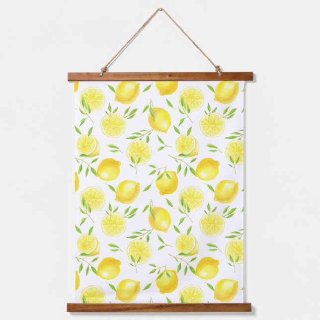 Lemons and leaves hanging tapestry (Front)