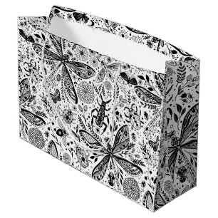 Lemons and leaves large gift bag