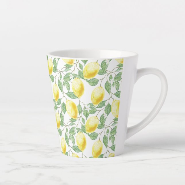 Lemons and Leaves Latte Mug (Right)