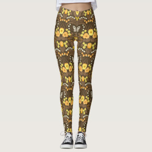 Lemons and leaves leggings