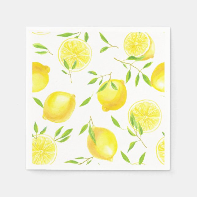 Lemons and leaves napkin (Front)