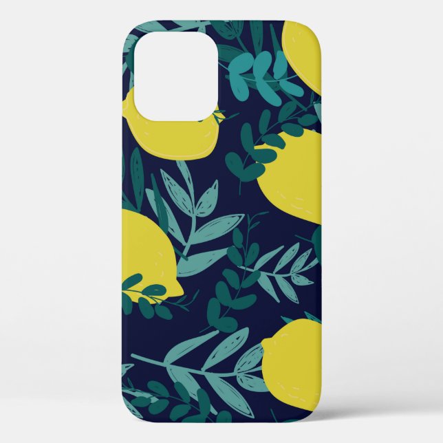 Lemons and leaves pattern Case-Mate iPhone case (Back)