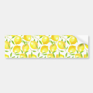 Lemons and leaves pattern design bumper sticker