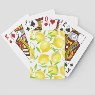 Lemons and leaves pattern design playing cards