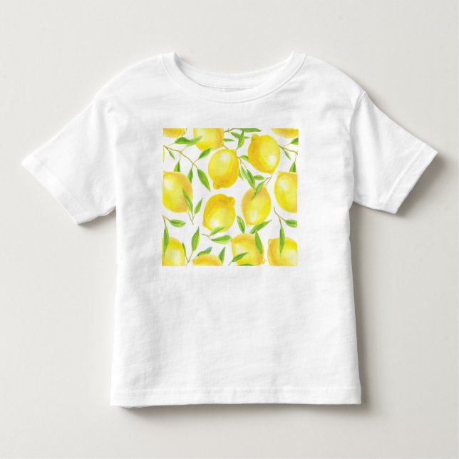 Lemons and leaves  pattern design toddler T-Shirt (Front)