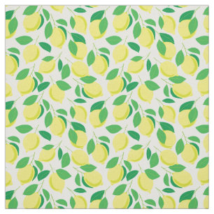 Lemons and leaves pattern fabric