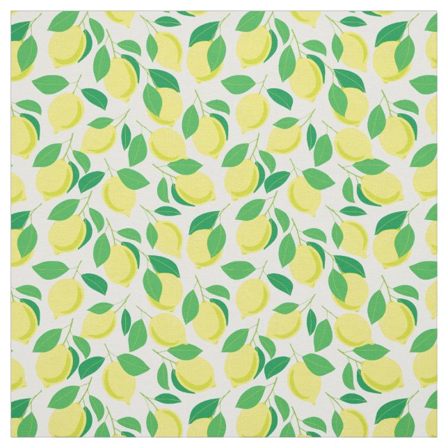 Lemons and leaves pattern fabric (Swatch)