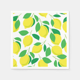 Lemons and leaves pattern napkin