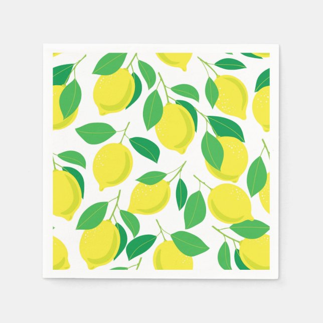 Lemons and leaves pattern napkin (Front)