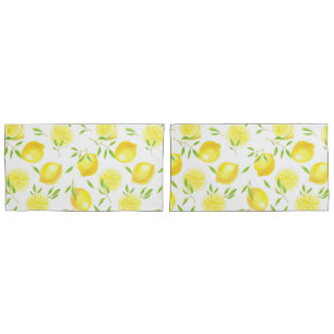 Lemons and leaves pillowcase