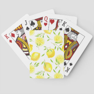 Lemons and leaves playing cards