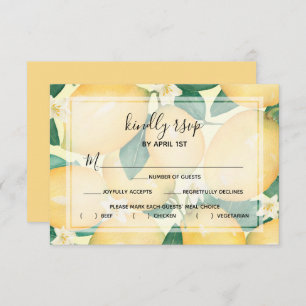 Lemons and Leaves RSVP Card