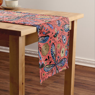 Lemons and leaves short table runner