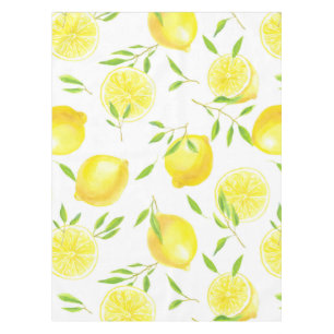 Lemons and leaves tablecloth