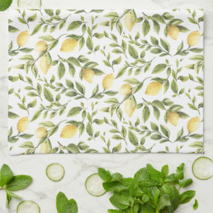 Lemons and Leaves Tea Towel