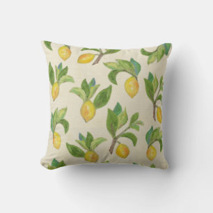 Lemons and Leaves throw pillow