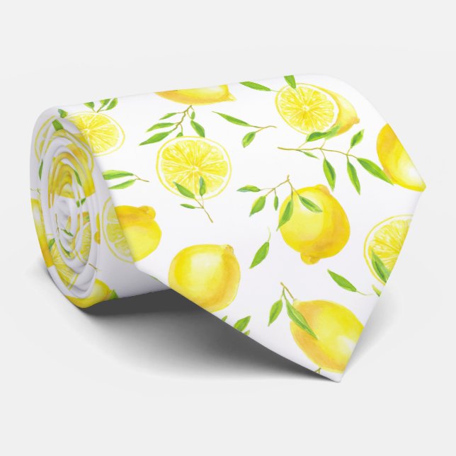 Lemons and leaves tie (Rolled)