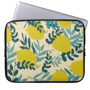 Lemons and leaves, vintage background. laptop sleeve