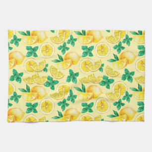 Lemons and lemonade tea towel