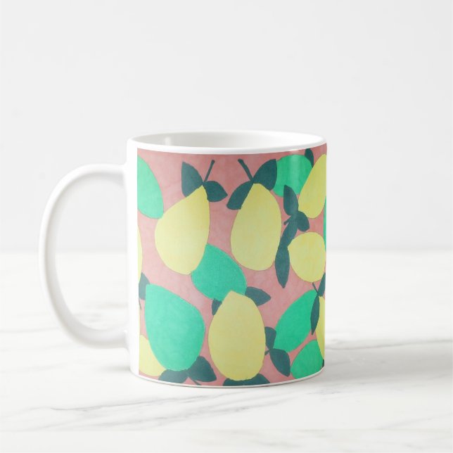 Lemons and Limes Citrus Fresh Pattern Coffee Mug (Left)